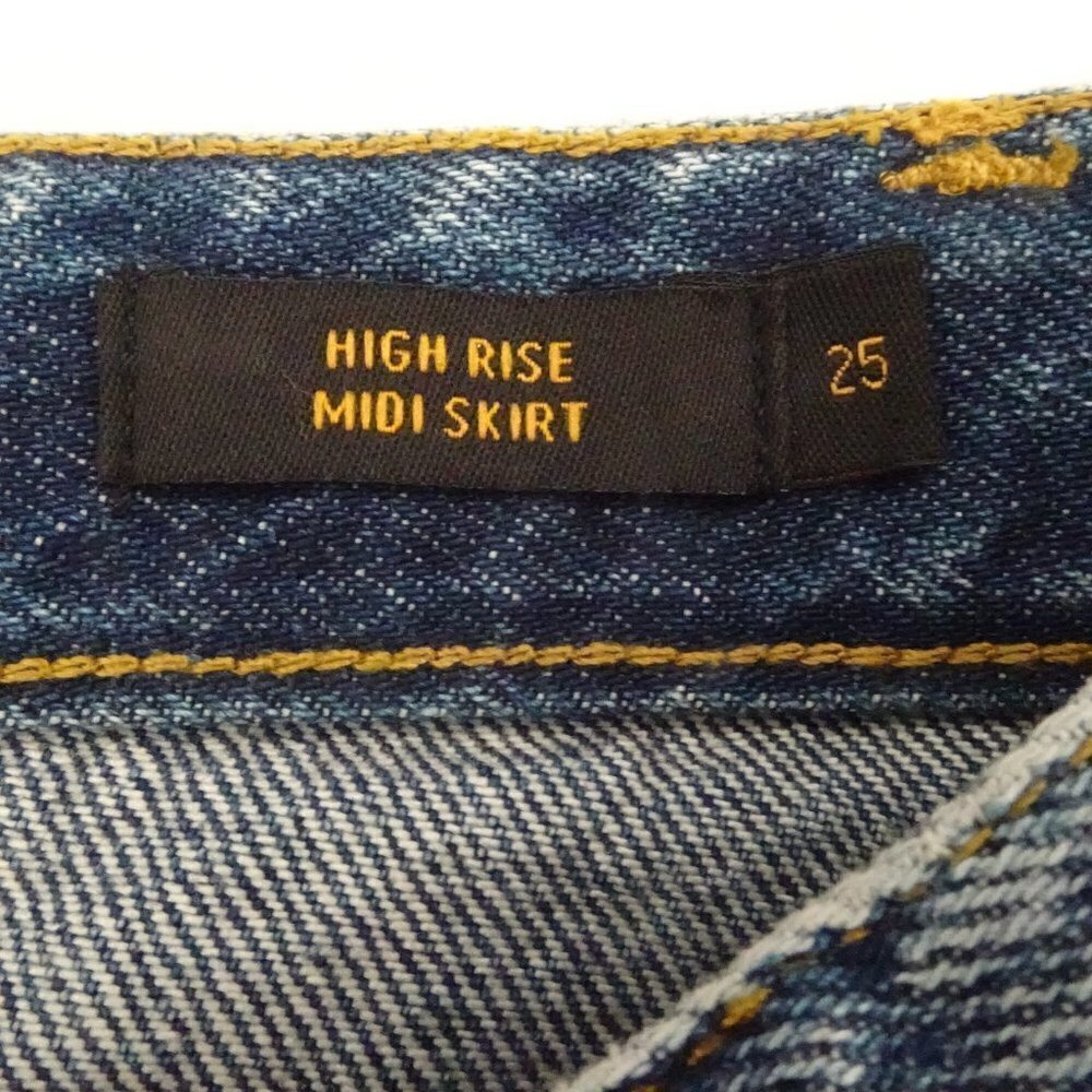 Lee Denim Jean Skirt Women's Size 25 Blue High Rise Midi - Picture 8 of 10